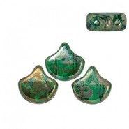 Ginko Leaf Beads 7.5x7.5mm Emerald Rembrandt